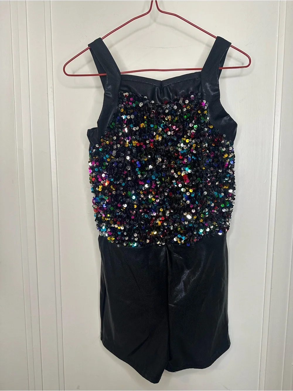 LAYLAS Girl’s Black Sequined Dance Leotard shorts / Size: MC